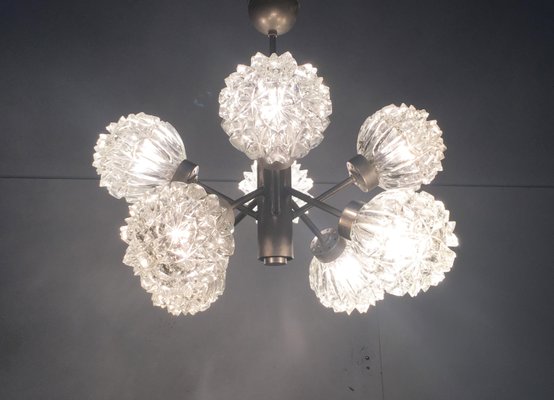 Mid-Century German Space Age Glass and Metal Chandelier from Richard Essig, 1960s-UAH-549304