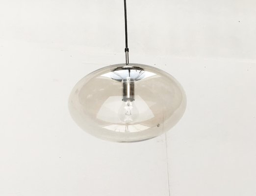 Mid-Century German Space Age Glass Ufo Pendant Lamps from Limburg, Set of 3-UAH-872445