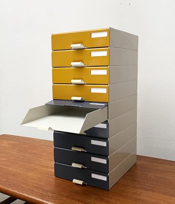 Mid-Century German Space Age Modular Paper Office Tray Container from Helit, 1960s, Set of 9-UAH-1768619