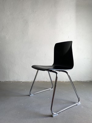 Mid-Century German Stackable Tubular Steel Dining Chairs from Pagholtz, 1960s, Set of 7-UAO-971823