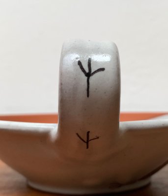 Mid-Century German Studio Pottery Candle Holder with Bird Design from Töpferei Bücking Börnsen, 1960s-UAH-1193961