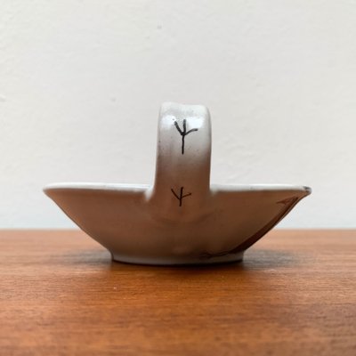 Mid-Century German Studio Pottery Candle Holder with Bird Design from Töpferei Bücking Börnsen, 1960s-UAH-1193961