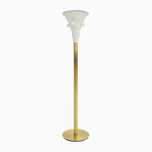 Mid-Century German White Golden Floor Lamp from Staff, 1960s-NB-724294