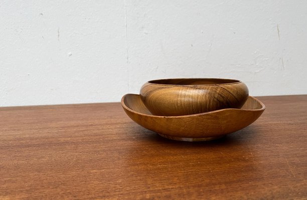 Mid-Century German Wooden Bowls, 1960s, Set of 2-UAH-1796953