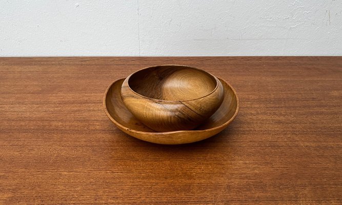 Mid-Century German Wooden Bowls, 1960s, Set of 2-UAH-1796953