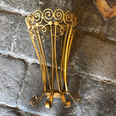 Mid-Century Gilded Iron Umbrella Stand by Pier Luigi Colli, 1950s-NMK-713047