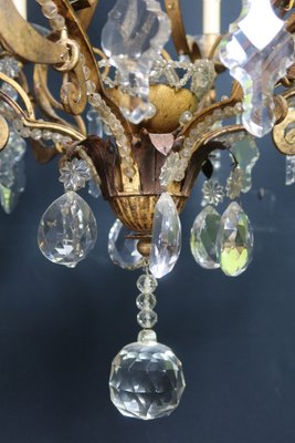 Mid-Century Gilt Iron Chandelier, 1950s-WSV-1813734