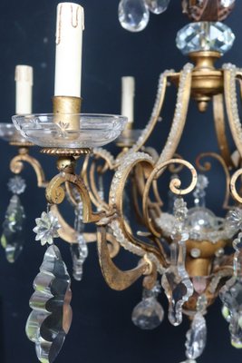 Mid-Century Gilt Iron Chandelier, 1950s-WSV-1813734