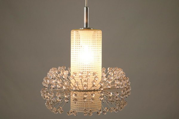 Mid-Century Glass Acrylic Glass Pendant Chandelier, 1960s-FUP-902360