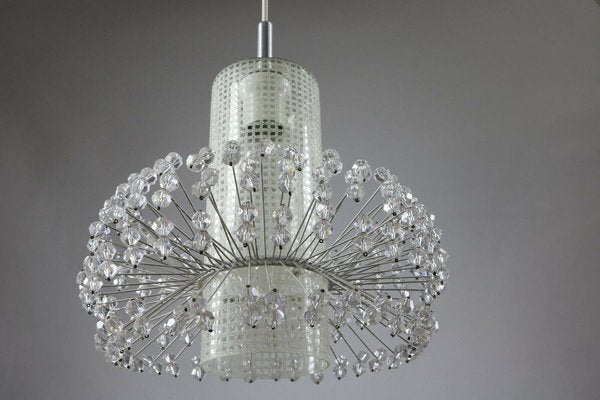 Mid-Century Glass Acrylic Glass Pendant Chandelier, 1960s-FUP-902360