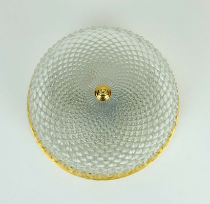 Mid-Century Glass & Aluminum Ceiling Lamp from Sölken Leuchten-FH-915140