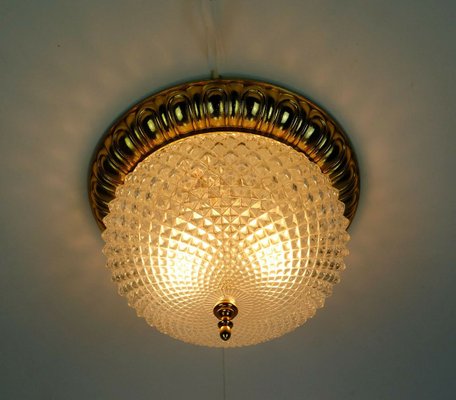 Mid-Century Glass & Aluminum Ceiling Lamp from Sölken Leuchten-FH-915140