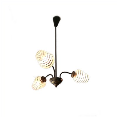 Mid-Century Glass and Brass 3-Light Sputnik Light-SCS-1100862