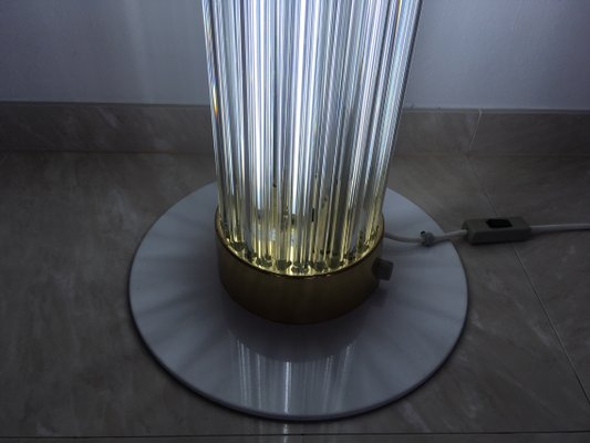 Mid-Century Glass and Brass Floor Lamp from Kamenický Šenov, 1960s-TZ-557392