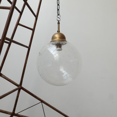 Mid-Century Glass and Brass Pendant Lamp-JRP-988014