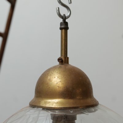 Mid-Century Glass and Brass Pendant Lamp-JRP-988014