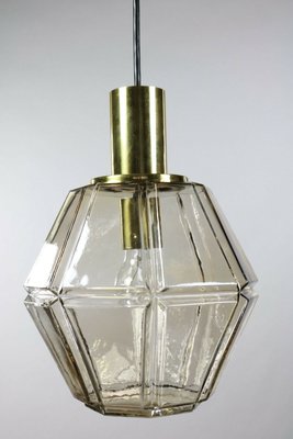 Mid-Century Glass and Brass Pendant Lamp from Limburg, 1960s-FUP-659636