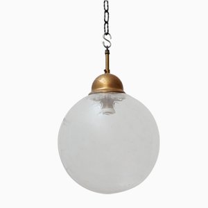 Mid-Century Glass and Brass Pendant Lamp-JRP-988014