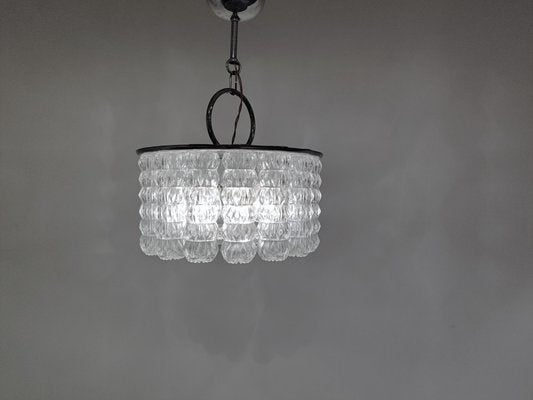 Mid-Century Glass and Chrome Chandelier, 1960s-IRH-1009153