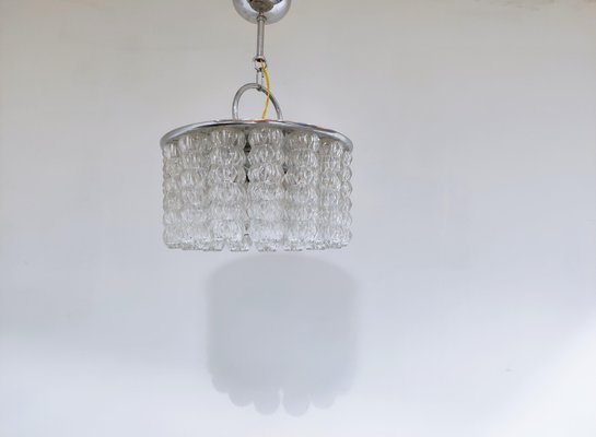 Mid-Century Glass and Chrome Chandelier, 1960s-IRH-1009153