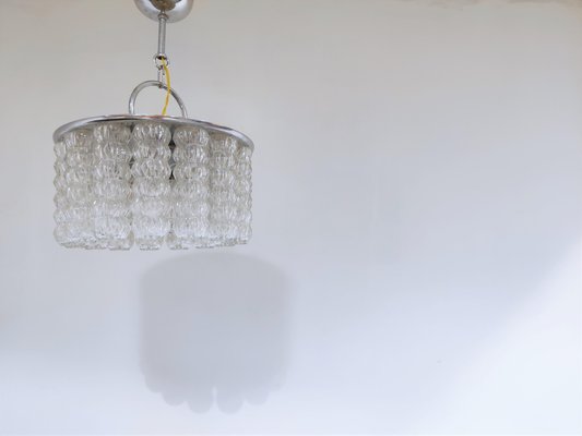 Mid-Century Glass and Chrome Chandelier, 1960s-IRH-1009153