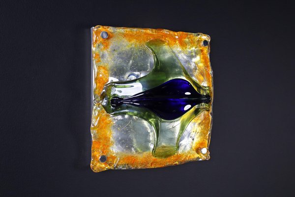 Mid-Century Glass Art Wall Light attributed to Tony Zuccheri for Mazzega, Italy, 1960s-TRW-1812095