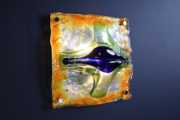 Mid-Century Glass Art Wall Light attributed to Tony Zuccheri for Mazzega, Italy, 1960s-TRW-1812095