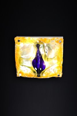 Mid-Century Glass Art Wall Light attributed to Tony Zuccheri for Mazzega, Italy, 1960s-TRW-1812095