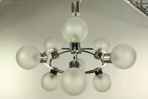 Mid-Century Glass Ball Sputnik Pendant Lamp, 1970s-FUP-691922