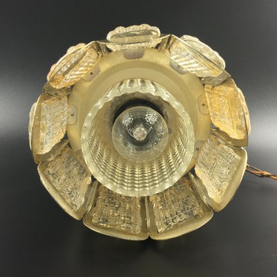 Mid-Century Glass & Brass Ceiling Lamp from Vitrika, Denmark, 1960s-BMM-1098001