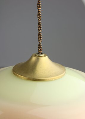 Mid-Century Glass & Brass Pendant Lamp, Set of 2-HGJ-1080193