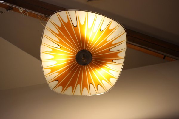 Mid-Century Glass Ceiling Lamp by Napako, 1960s-TZ-1344578