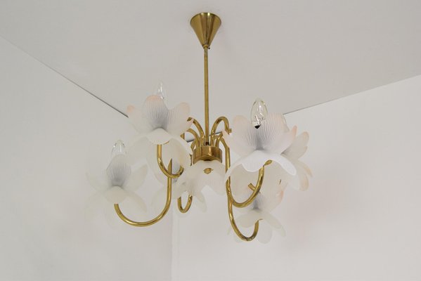 Mid-Century Glass Chandelier, 1970s-TZ-1364711