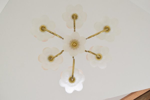 Mid-Century Glass Chandelier, 1970s-TZ-1364711