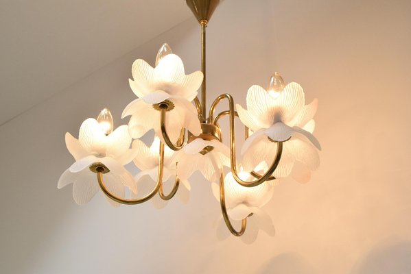 Mid-Century Glass Chandelier, 1970s-TZ-1364711