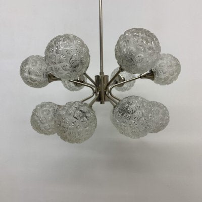 Mid-Century Glass Chandelier Hanging Lamp, 1970s-BGP-1442365