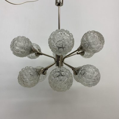 Mid-Century Glass Chandelier Hanging Lamp, 1970s-BGP-1442365