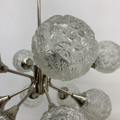 Mid-Century Glass Chandelier Hanging Lamp, 1970s-BGP-1442365