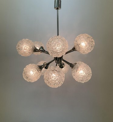 Mid-Century Glass Chandelier Hanging Lamp, 1970s-BGP-1442365