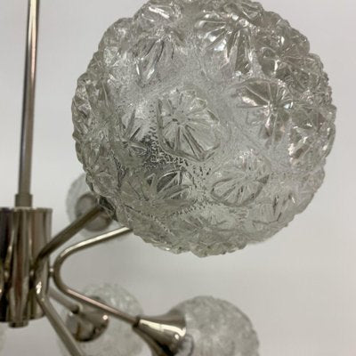 Mid-Century Glass Chandelier Hanging Lamp, 1970s-BGP-1442365