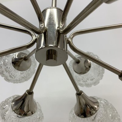 Mid-Century Glass Chandelier Hanging Lamp, 1970s-BGP-1442365