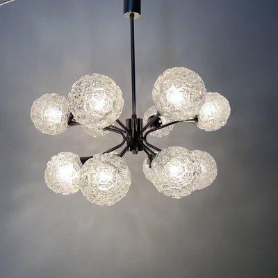 Mid-Century Glass Chandelier Hanging Lamp, 1970s-BGP-1442365