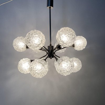 Mid-Century Glass Chandelier Hanging Lamp, 1970s-BGP-1442365