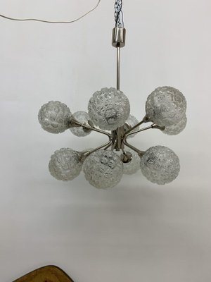 Mid-Century Glass Chandelier Hanging Lamp, 1970s-BGP-1442365