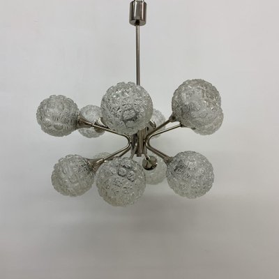 Mid-Century Glass Chandelier Hanging Lamp, 1970s-BGP-1442365