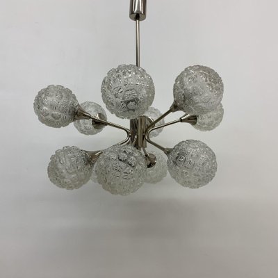 Mid-Century Glass Chandelier Hanging Lamp, 1970s-BGP-1442365