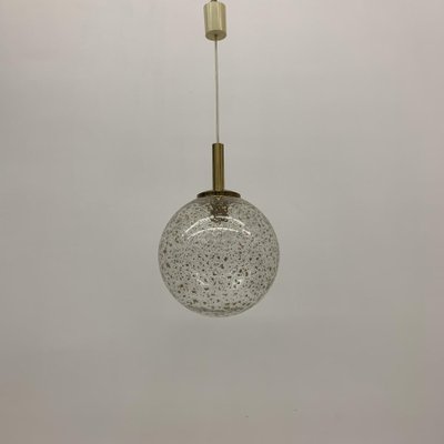 Mid-Century Glass Globe Hanging Lamp with Gold Flakes, 1970s-BGP-1155278