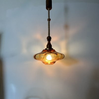 Mid-Century Glass Pendant Lamp, 1970s-BGP-1719576