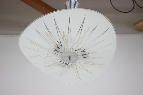 Mid-Century Glass Pendant Lamp from Inva Litoměřice, 1970s-TZ-694421