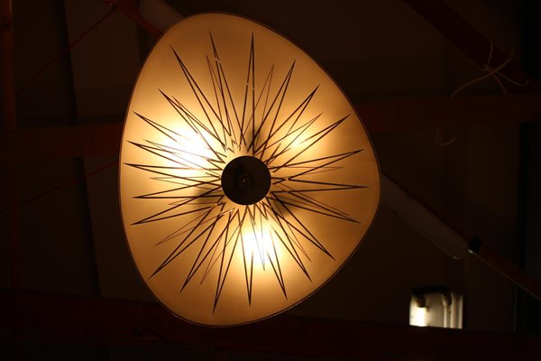 Mid-Century Glass Pendant Lamp from Inva Litoměřice, 1970s-TZ-694421